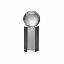 Globe On Tall Base Crystal - Made In USA