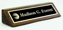 Walnut Desk Name Plate FREE TEXT