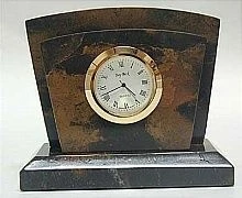 B & B Tiger's Eye Clock & Letter Holder