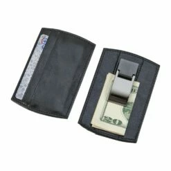 Black Leatherette Money Clip - Card Holder -Doll Gift Sales Shop cg5022 4