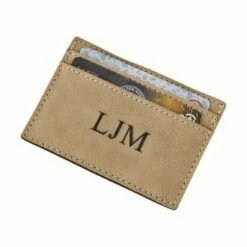 Tan Business Card Case - Money Clip -Doll Gift Sales Shop cg5025 1