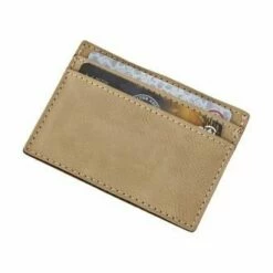 Tan Business Card Case - Money Clip