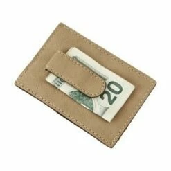 Tan Business Card Case - Money Clip -Doll Gift Sales Shop cg5025b 2