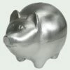 Piggy Bank 4x5" Pewter 2 Piggy Bank 4x5" Pewter -Doll Gift Sales Shop cg8281 1 1 1 3