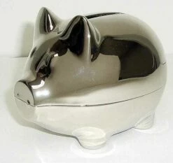 Piggy Bank 3x4" Silver