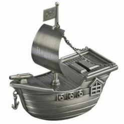 Pirate Ship Bank Pewter -Doll Gift Sales Shop cg8784