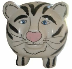 Tiger Piggy Bank, White -Doll Gift Sales Shop db7643face 2