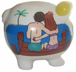 Honeymoon Fund Piggy Bank -Doll Gift Sales Shop db7674couple 2