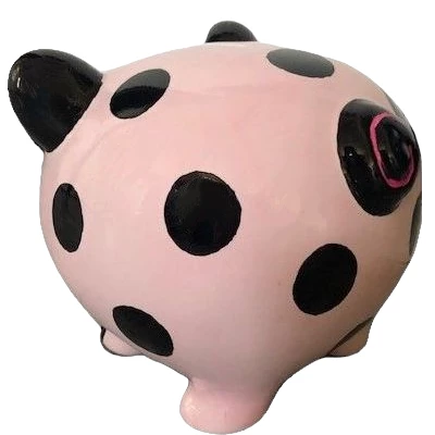 Polka Dot Piggy Bank For Girl 8" 4 Polka Dot Piggy Bank For Girl 8" - Image 2