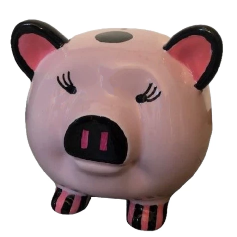 Polka Dot Piggy Bank For Girl 8" 3 Polka Dot Piggy Bank For Girl 8"