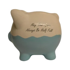Glass Half Full Piggy Bank Inspire Gift