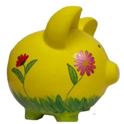 Flowers And Lady Bugs Piggy Bank -Doll Gift Sales Shop mr7121 side