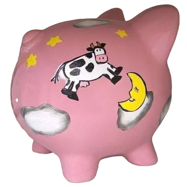 Baby Girl Piggy Bank Cow Jumped Over The Moon 3 Baby Girl Piggy Bank Cow Jumped Over The Moon