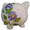 Purple Flowers Piggy Bank -Doll Gift Sales Shop mr7826 left