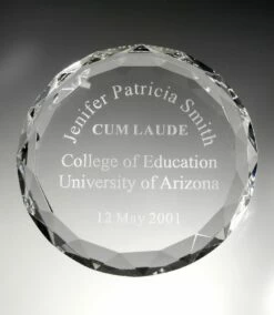 Sunflower Crystal Paperweight 4"