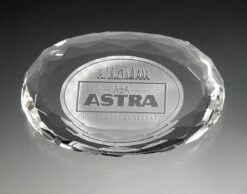 Oval Crystal Paperweight 4"