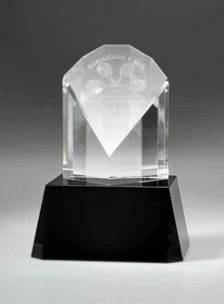 Peacock Crystal Award 3" $79.95, 4" $89.95, 5" $99.95 With Base