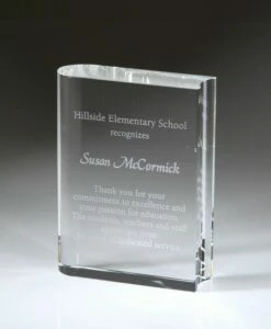 Book Optical Crystal Award 5" $59.95, 6" $79.95