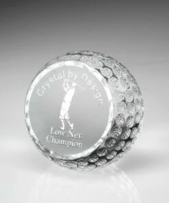 Crystal Golf Ball Paperweight - 60mm $16.95, 80mm $26.95. 100mm $48.95