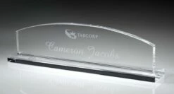 Crystal Name Plate - Can Have 4 Lines Of Text