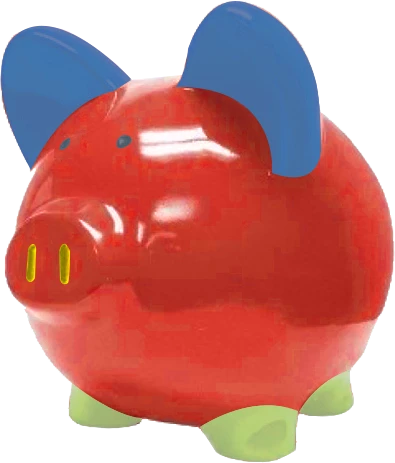 Red Custom Piggy Bank 10" 3 Red Custom Piggy Bank 10"