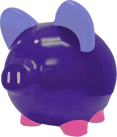 Purple Custom Piggy Bank 10" 3 Purple Custom Piggy Bank 10"