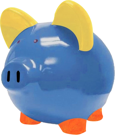 Blue Custom Piggy Bank 10 Inch 3 Blue Custom Piggy Bank 10 Inch