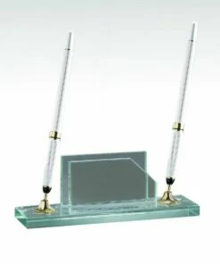 Two Pens 7" - Business Card Holder Jade Glass