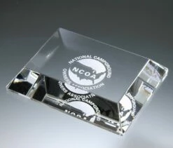 Mitered Edge Crystal Paperweight